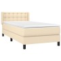 Cama box spring con colchón tela color crema 90x190 cm de vidaXL, Camas y somieres - Ref: Foro24-3129998, Precio: 316,99 €, D...