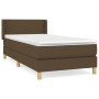 Cama box spring con colchón tela marrón oscuro 90x190 cm de vidaXL, Camas y somieres - Ref: Foro24-3130076, Precio: 322,99 €,...