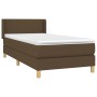 Cama box spring con colchón tela marrón oscuro 90x190 cm de vidaXL, Camas y somieres - Ref: Foro24-3130076, Precio: 322,99 €,...