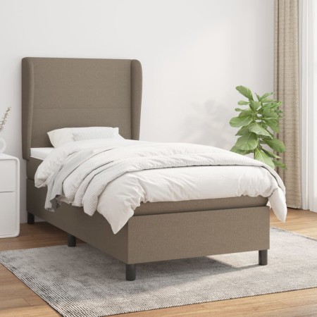 Cama box spring con colchón tela gris taupe 90x190 cm de vidaXL, Camas y somieres - Ref: Foro24-3127769, Precio: 372,55 €, De...