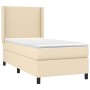 Cama box spring con colchón tela color crema 90x190 cm de vidaXL, Camas y somieres - Ref: Foro24-3131238, Precio: 365,60 €, D...