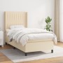 Box spring bed with cream fabric mattress 90x190 cm by vidaXL, Beds and slatted bases - Ref: Foro24-3131558, Price: 375,14 €,...