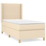 Box spring bed with cream fabric mattress 90x190 cm by vidaXL, Beds and slatted bases - Ref: Foro24-3132118, Price: 374,77 €,...