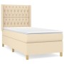 Cama box spring con colchón tela color crema 90x190 cm de vidaXL, Camas y somieres - Ref: Foro24-3132198, Precio: 383,30 €, D...