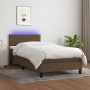 Boxspringbett-Matratze und LED-Leuchten aus dunkelbraunem Stoff, 90 x 190 cm von vidaXL, Betten und Lattenroste - Ref: Foro24...