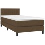 Boxspringbett-Matratze und LED-Leuchten aus dunkelbraunem Stoff, 90 x 190 cm von vidaXL, Betten und Lattenroste - Ref: Foro24...