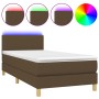 Boxspringbett-Matratze und LED-Leuchten aus dunkelbraunem Stoff, 90 x 190 cm von vidaXL, Betten und Lattenroste - Ref: Foro24...