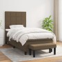 Cama box spring con colchón tela marrón oscuro 90x190 cm de vidaXL, Camas y somieres - Ref: Foro24-3136560, Precio: 397,04 €,...