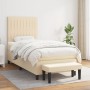 Box spring bed with cream fabric mattress 90x190 cm by vidaXL, Beds and slatted bases - Ref: Foro24-3136722, Price: 397,99 €,...