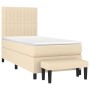 Box spring bed with cream fabric mattress 90x190 cm by vidaXL, Beds and slatted bases - Ref: Foro24-3136722, Price: 397,99 €,...