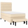 Cama box spring con colchón tela color crema 90x190 cm de vidaXL, Camas y somieres - Ref: Foro24-3136802, Precio: 415,59 €, D...