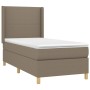 Boxspringbett mit Matratze und LED-Leuchten taupegrauer Stoff 90x190 cm von vidaXL, Betten und Lattenroste - Ref: Foro24-3138...