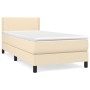 Cama box spring con colchón tela color crema 90x190 cm de vidaXL, Camas y somieres - Ref: Foro24-3139942, Precio: 308,37 €, D...