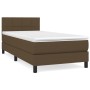 Cama box spring con colchón tela marrón oscuro 90x190 cm de vidaXL, Camas y somieres - Ref: Foro24-3140020, Precio: 298,91 €,...