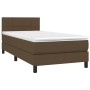 Cama box spring con colchón tela marrón oscuro 90x190 cm de vidaXL, Camas y somieres - Ref: Foro24-3140020, Precio: 298,91 €,...