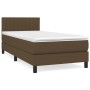 Cama box spring con colchón tela marrón oscuro 90x190 cm de vidaXL, Camas y somieres - Ref: Foro24-3140180, Precio: 298,85 €,...