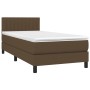 Cama box spring con colchón tela marrón oscuro 90x190 cm de vidaXL, Camas y somieres - Ref: Foro24-3140180, Precio: 298,85 €,...