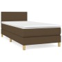 Cama box spring con colchón tela marrón oscuro 90x190 cm de vidaXL, Camas y somieres - Ref: Foro24-3140420, Precio: 305,09 €,...