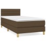 Cama box spring con colchón tela marrón oscuro 90x190 cm de vidaXL, Camas y somieres - Ref: Foro24-3140660, Precio: 306,21 €,...