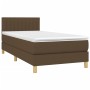 Cama box spring con colchón tela marrón oscuro 90x190 cm de vidaXL, Camas y somieres - Ref: Foro24-3140740, Precio: 300,29 €,...