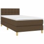 Cama box spring con colchón tela marrón oscuro 90x190 cm de vidaXL, Camas y somieres - Ref: Foro24-3140900, Precio: 302,15 €,...