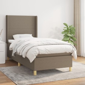 Cama box spring con colchón tela gris taupe 90x190 cm de vidaXL, Camas y somieres - Ref: Foro24-3131797, Precio: 364,99 €, De...