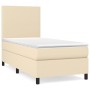 Cama box spring con colchón tela color crema 90x190 cm de vidaXL, Camas y somieres - Ref: Foro24-3141582, Precio: 361,85 €, D...