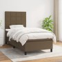 Cama box spring con colchón tela marrón oscuro 90x190 cm de vidaXL, Camas y somieres - Ref: Foro24-3141740, Precio: 363,77 €,...