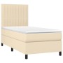 Cama box spring con colchón tela color crema 90x190 cm de vidaXL, Camas y somieres - Ref: Foro24-3141902, Precio: 367,27 €, D...