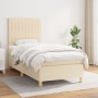 Box spring bed with cream fabric mattress 90x190 cm by vidaXL, Beds and slatted bases - Ref: Foro24-3142462, Price: 363,71 €,...