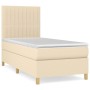 Box spring bed with cream fabric mattress 90x190 cm by vidaXL, Beds and slatted bases - Ref: Foro24-3142462, Price: 363,71 €,...