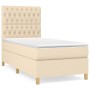 Box spring bed with cream fabric mattress 90x190 cm by vidaXL, Beds and slatted bases - Ref: Foro24-3142542, Price: 381,31 €,...