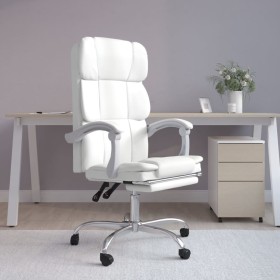 Silla de oficina reclinable cuero sintético blanco de vidaXL, Sillas de oficina - Ref: Foro24-349634, Precio: 124,74 €, Descu...