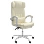 Silla de oficina reclinable masaje cuero sintético color crema de vidaXL, Sillas de oficina - Ref: Foro24-349746, Precio: 115...