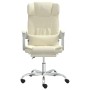 Silla de oficina reclinable masaje cuero sintético color crema de vidaXL, Sillas de oficina - Ref: Foro24-349746, Precio: 115...