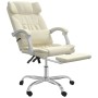 Silla de oficina reclinable masaje cuero sintético color crema de vidaXL, Sillas de oficina - Ref: Foro24-349746, Precio: 115...