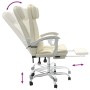 Silla de oficina reclinable masaje cuero sintético color crema de vidaXL, Sillas de oficina - Ref: Foro24-349746, Precio: 115...