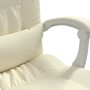 Silla de oficina reclinable masaje cuero sintético color crema de vidaXL, Sillas de oficina - Ref: Foro24-349746, Precio: 115...