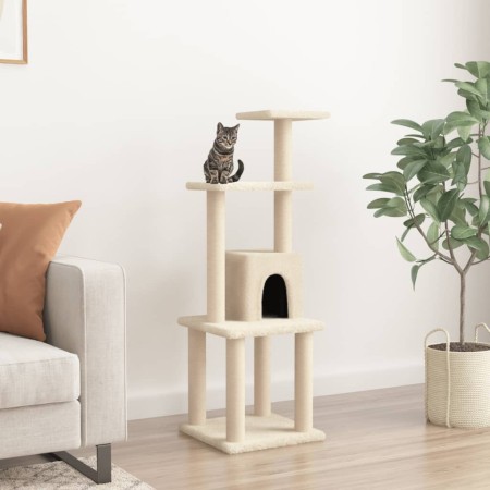 Kratzbaum für Katzen mit Sisalpfosten in Creme 105 cm von vidaXL, Katzenmöbel - Ref: Foro24-171466, Preis: 48,99 €, Rabatt: %