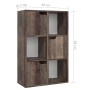 Estantería de madera de ingeniería roble ahumado 60x27,5x88 cm de vidaXL, Librerías y estanterías - Ref: Foro24-338164, Preci...