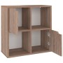 Regal aus technischem Holz in Sonoma-Eiche, grau, 60 x 27,5 x 88 cm von vidaXL, Bücherregale und Regale - Ref: Foro24-338170,...