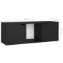 Mueble para TV aglomerado negro 88,5x27x5x30,5 cm de vidaXL, Muebles TV - Ref: Foro24-338174, Precio: 47,92 €, Descuento: %