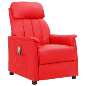 Sillón de masaje de cuero sintético rojo de vidaXL, Sillones de masaje eléctricos - Ref: Foro24-338862, Precio: 149,12 €, Des...