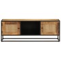 Mueble de TV madera de mango sin tratar y hierro 110x30x40 cm de vidaXL, Muebles TV - Ref: Foro24-353887, Precio: 196,54 €, D...