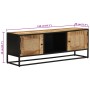 TV stand made of untreated mango wood and iron 110x30x40 cm by vidaXL, TV Furniture - Ref: Foro24-353887, Price: 196,54 €, Di...