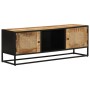 Mueble de TV madera de mango sin tratar y hierro 110x30x40 cm de vidaXL, Muebles TV - Ref: Foro24-353887, Precio: 196,54 €, D...