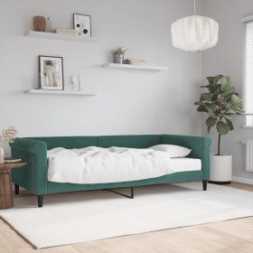 Sofa bed with dark green velvet mattress 90x200 cm by vidaXL, Beds and slatted bases - Ref: Foro24-3197749, Price: 344,73 €, ...