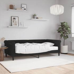 Sofá cama con colchón terciopelo negro 90x190 cm de vidaXL, Camas y somieres - Ref: Foro24-3197762, Precio: 358,99 €, Descuen...