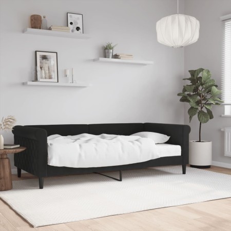 Sofá cama con colchón terciopelo negro 90x190 cm de vidaXL, Camas y somieres - Ref: Foro24-3197762, Precio: 358,05 €, Descuen...