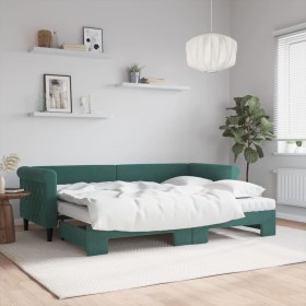 Trundle sofa bed with dark green velvet mattress 80x200 cm by vidaXL, Beds and slatted bases - Ref: Foro24-3197790, Price: 42...